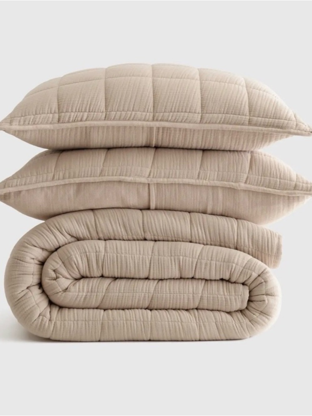 Quince organic airy gauze quilt set|Size King|Dune